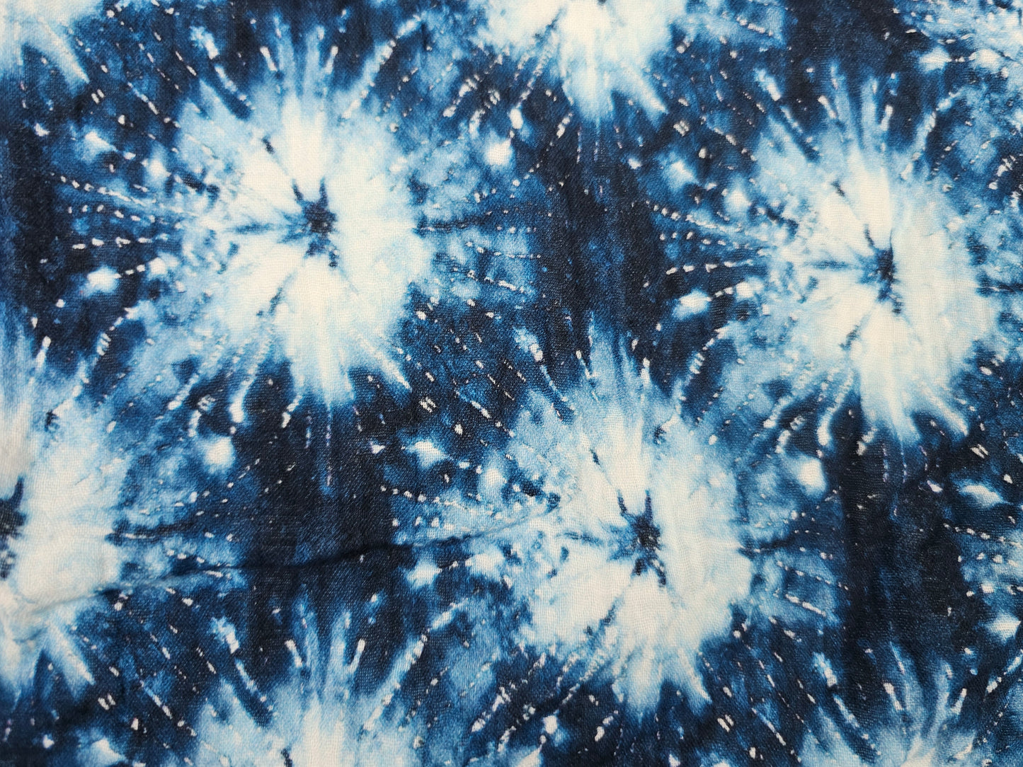 Digital Print Double Gauze Cotton Fabric – Blue Tie Dye | Indigo Burst