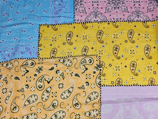 Digital Print Double Gauze Cotton Fabric – Bandana Patchwork | Patchwork Picnic