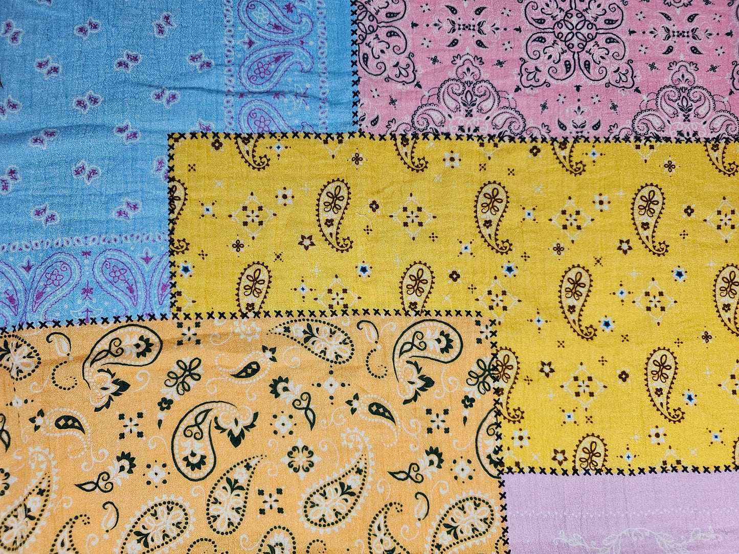 Digital Print Double Gauze Cotton Fabric – Bandana Patchwork | Patchwork Picnic