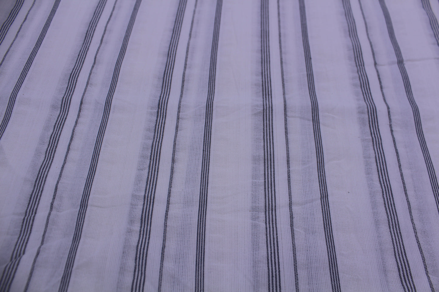 Black & White Stripe Cotton Seersucker – 48" Wide | Classic, Light & Textured Fabric