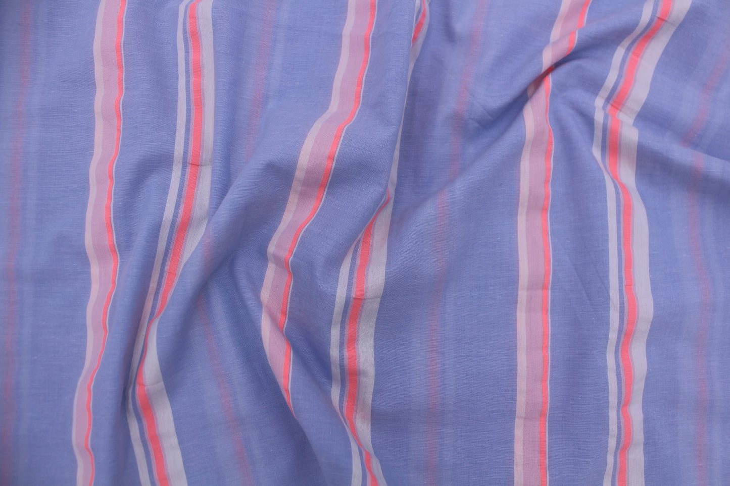 Blue, Pink & Red Stripe Poly Cotton Seersucker – 59" Wide | Vibrant, Wrinkle-Free & Extra-Wide Fabric
