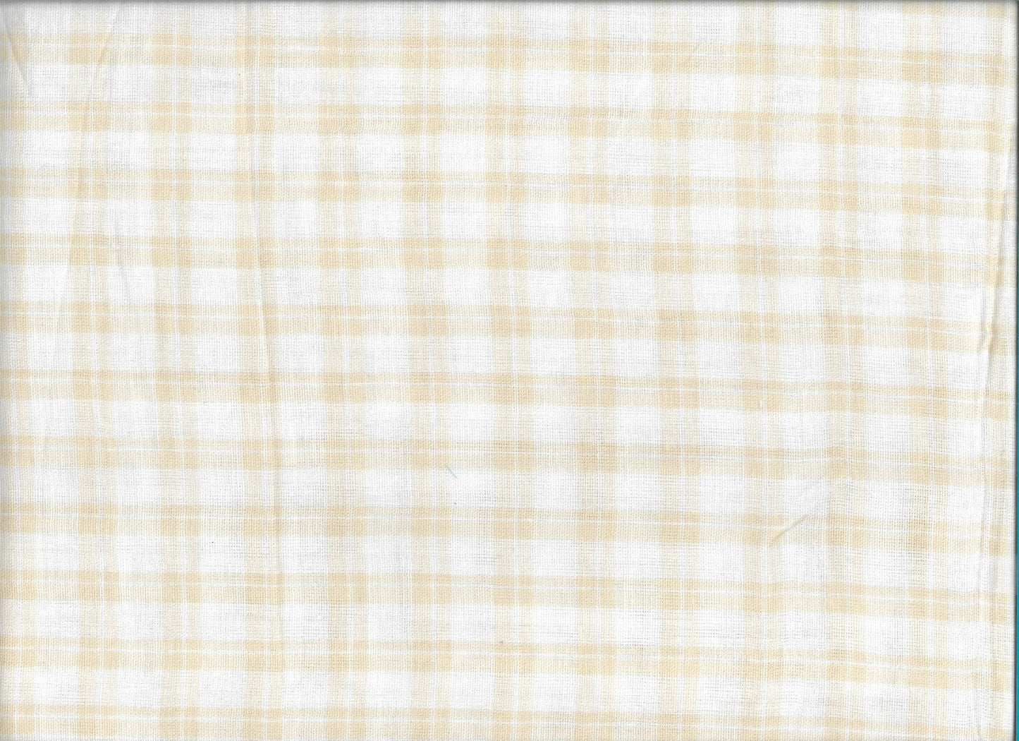 Cream & Beige Plaid Double Gauze – 63" Wide | Ultra Soft, Single-Sided Pattern