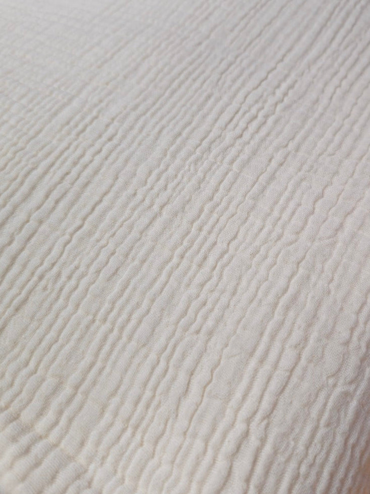 Natural Cream 4-Layer Cotton Muslin Fabric – 100% Cotton | Heavyweight Crinkle | 220 GSM | 52” Width