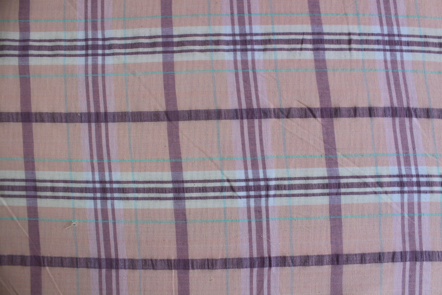 Pink & Purple Plaid Cotton Seersucker – 44" Wide | Lightweight Textured Fabric for Summer & Crafts