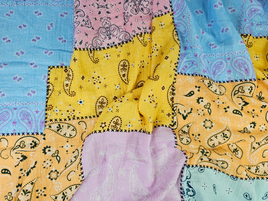 Digital Print Double Gauze Cotton Fabric – Bandana Patchwork | Patchwork Picnic