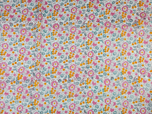 Hand Block Print Cotton Fabric – Multicolor Wildflower Meadow | Wildflower Meadow