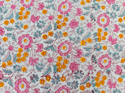Hand Block Print Cotton Fabric – Multicolor Wildflower Meadow | Wildflower Meadow
