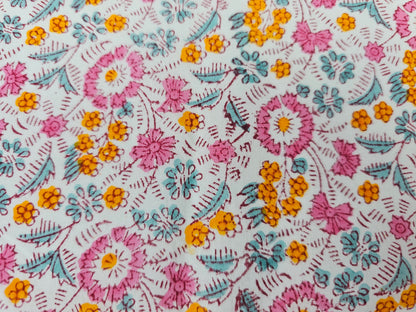 Hand Block Print Cotton Fabric – Multicolor Wildflower Meadow | Wildflower Meadow
