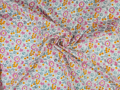 Hand Block Print Cotton Fabric – Multicolor Wildflower Meadow | Wildflower Meadow