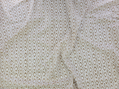 Hand Block Print Cotton Fabric – Taupe Floral Lattice | Stone Lattice