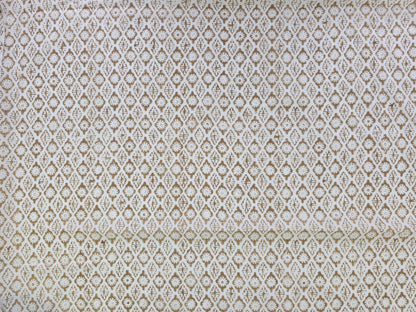 Hand Block Print Cotton Fabric – Taupe Floral Lattice | Stone Lattice