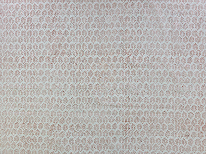 Hand Block Print Cotton Fabric – Ivory Leaf Motif | Ivory Petals