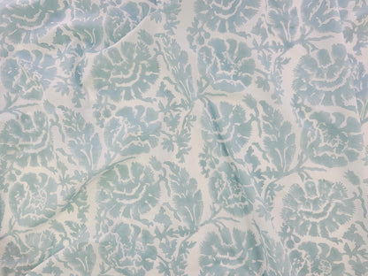 Hand Block Print Cotton Fabric – Mist Blue Botanical | Silver Mist