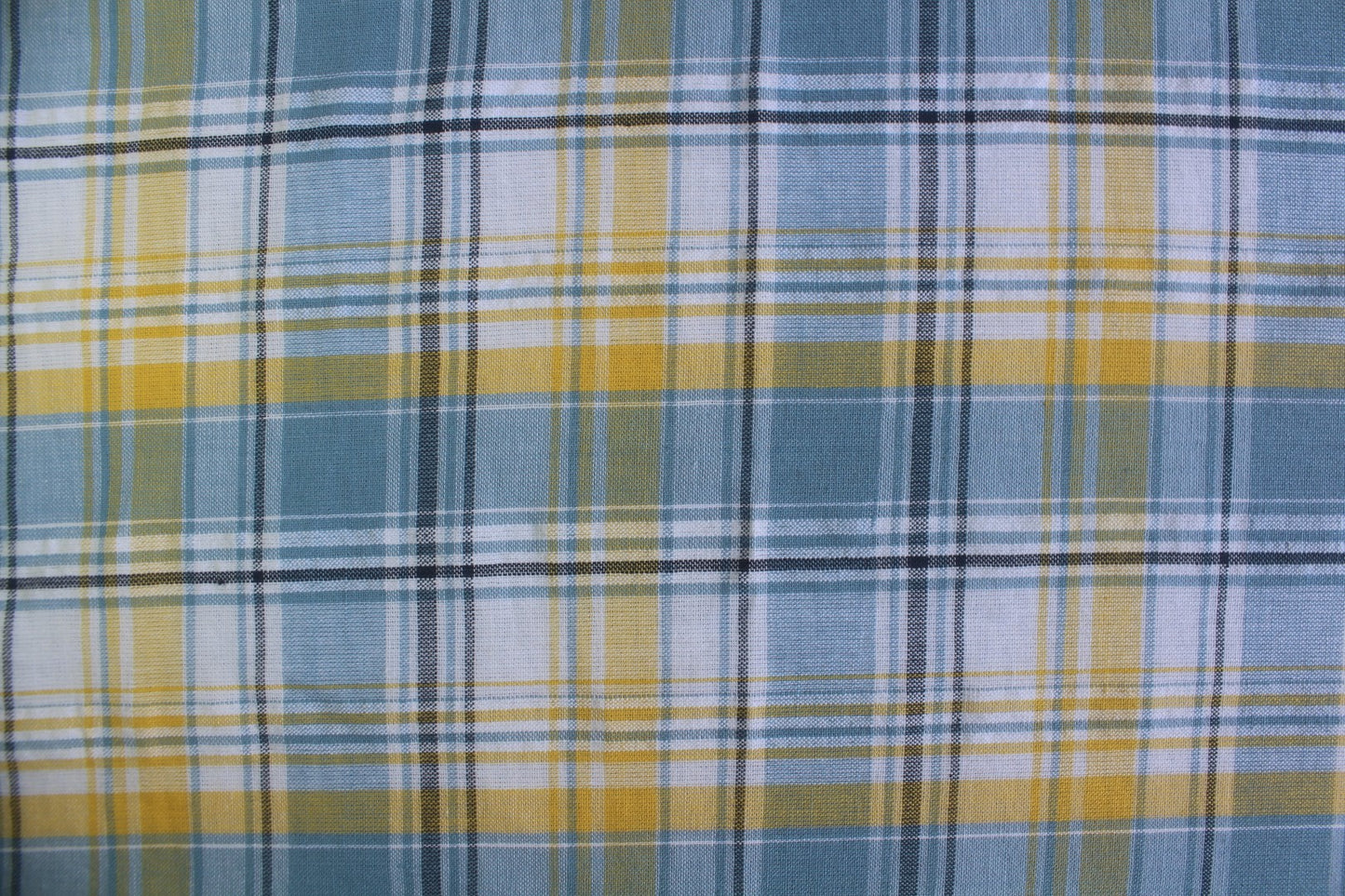 Blue & Yellow Checkered Cotton Fabric – 60" Wide | Soft & Durable | Lightweight & Easy-Care