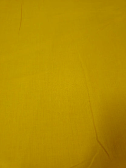 Yellow Cotton Cambric Fabric – 56” Wide | Lightweight, Soft & Smooth | 100% Cotton for Summer Wear