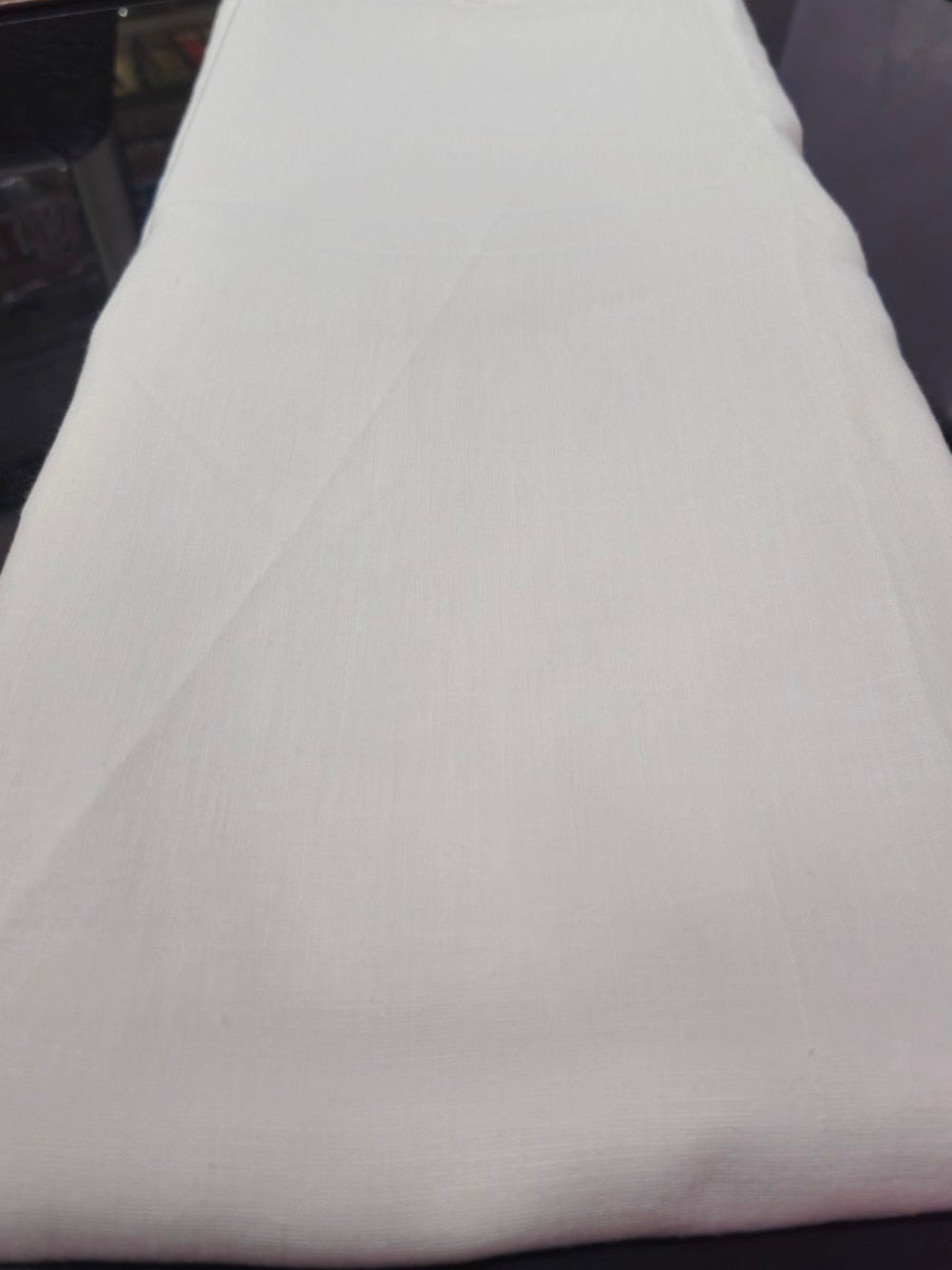 White Cotton Linen Fabric – Natural Blend | 42” Width | Breathable, Textured & Versatile | 100% Natural Fibers