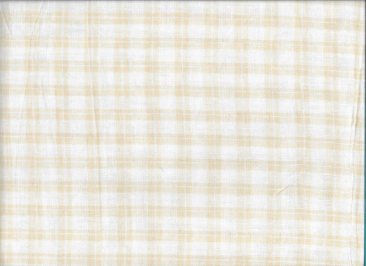 Cream & Beige Plaid Double Gauze – 63" Wide | Ultra Soft, Single-Sided Pattern