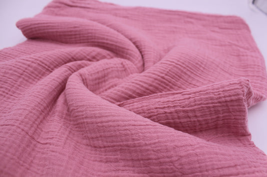 Pink crinkle double gauze fabric
