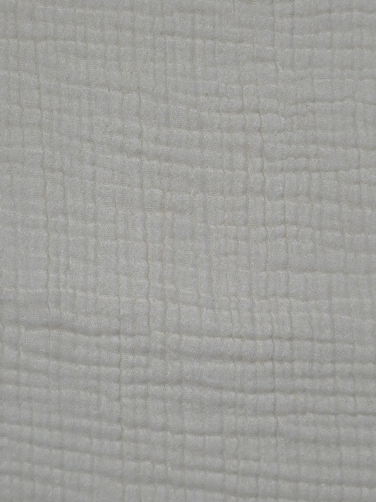 Natural Cream 4-Layer Cotton Muslin Fabric – 100% Cotton | Heavyweight Crinkle | 220 GSM | 52” Width