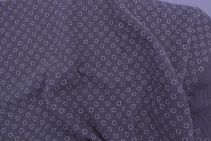 Grey Embroidered Double Gauze Crinkle Muslin – 55" Wide | Soft, Textured & Premium