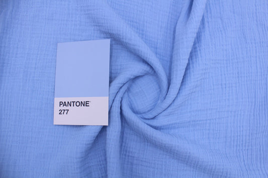 Double Gauze Muslin Crinkle Fabric – 50" Wide | 120 GSM, Ultra Soft, 20 Vibrant Colors Including RFD