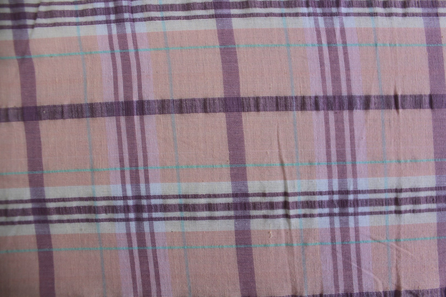 Pink & Purple Plaid Cotton Seersucker – 44" Wide | Lightweight Textured Fabric for Summer & Crafts