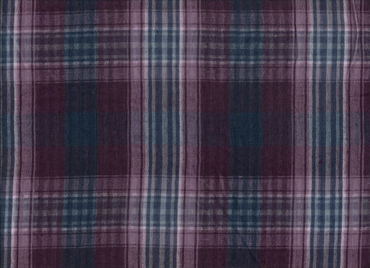 Dark Purple Cotton Blend Seersucker Fabric – 60" Wide | Crinkled Texture, Lightweight & Wrinkle-Free