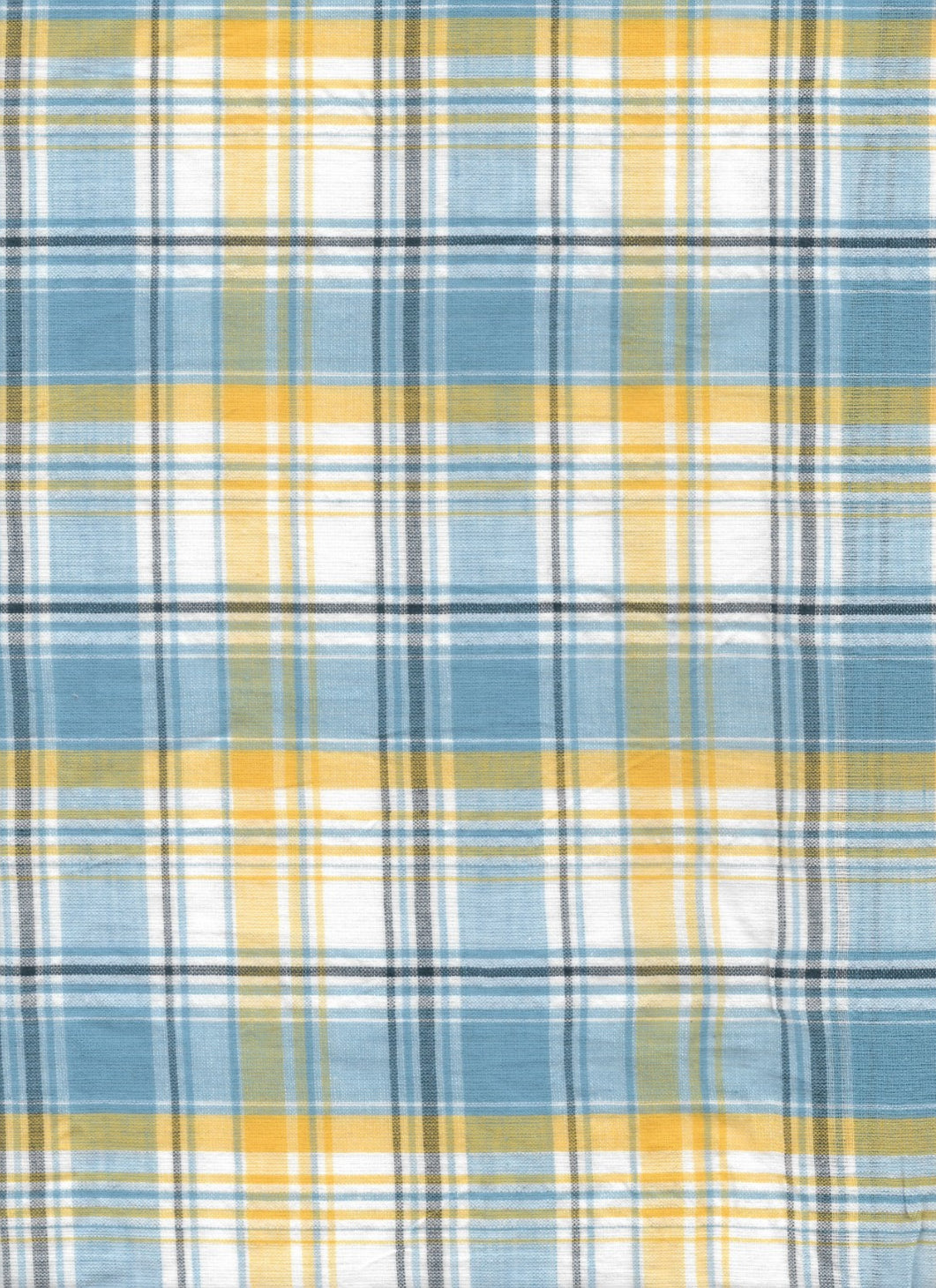 Blue & Yellow Checkered Cotton Fabric – 60" Wide | Soft & Durable | Lightweight & Easy-Care