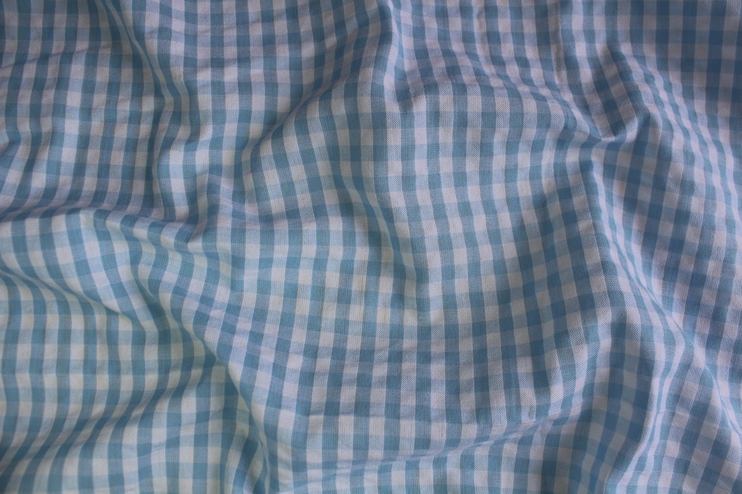 Sky Blue Gingham Cotton Seersucker – 58" Wide | Summer Clothing & Crafts