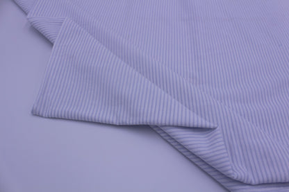 White & Sky Blue Thin Stripe Seersucker – 60" Wide | Cool, Crisp & Textured Summer Fabric