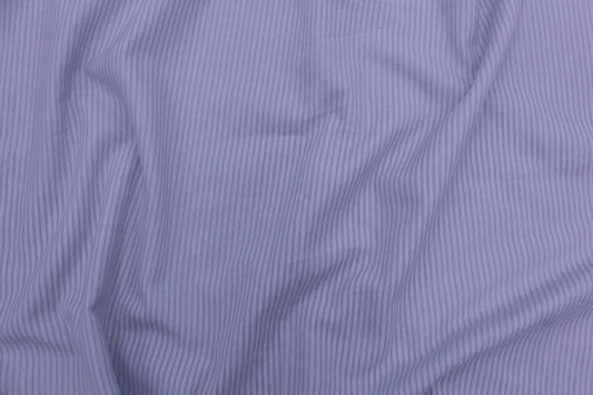 White & Sky Blue Thin Stripe Seersucker – 60" Wide | Cool, Crisp & Textured Summer Fabric