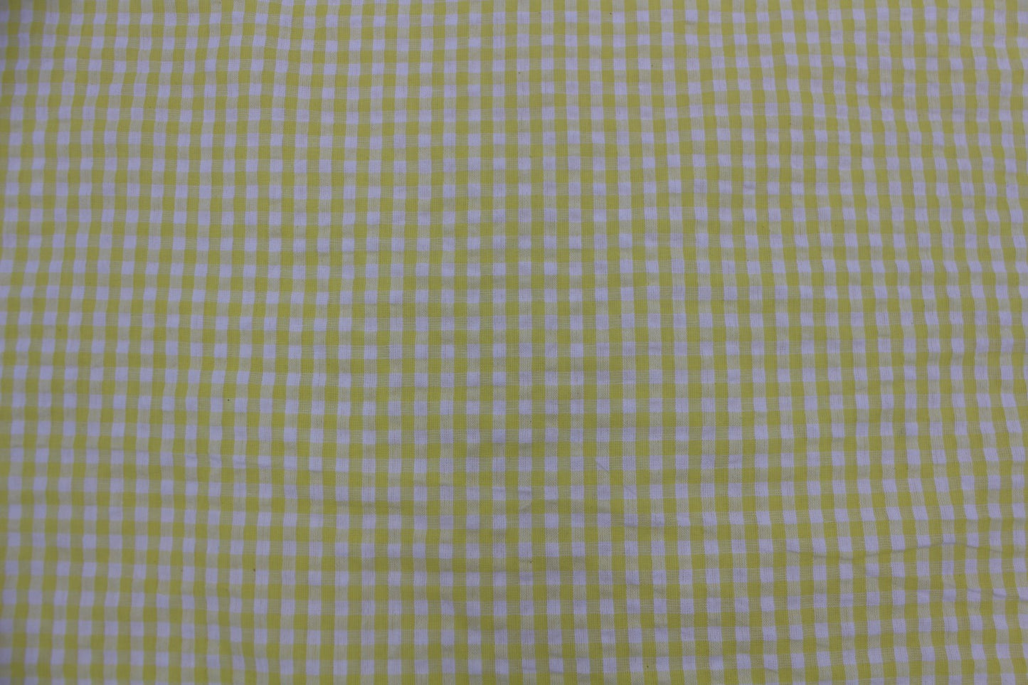 Yellow & White Gingham Seersucker – 48" Wide | Fresh, Breezy & Textured Summer Fabric