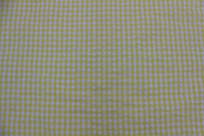 Yellow & White Gingham Seersucker – 48" Wide | Fresh, Breezy & Textured Summer Fabric